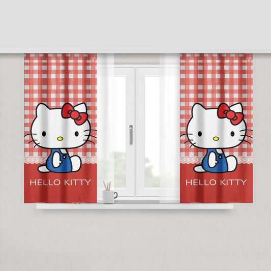 Hello Kitty Kawaii Pink Fabric Fabric Window Curtains