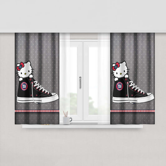 Hello Kitty New York Giants Converse Boots Fabric Fabric Window Curtains
