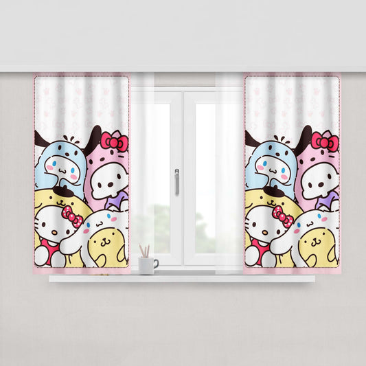 Hello Kitty Tsum-Tsum Cute Fabric Fabric Window Curtains