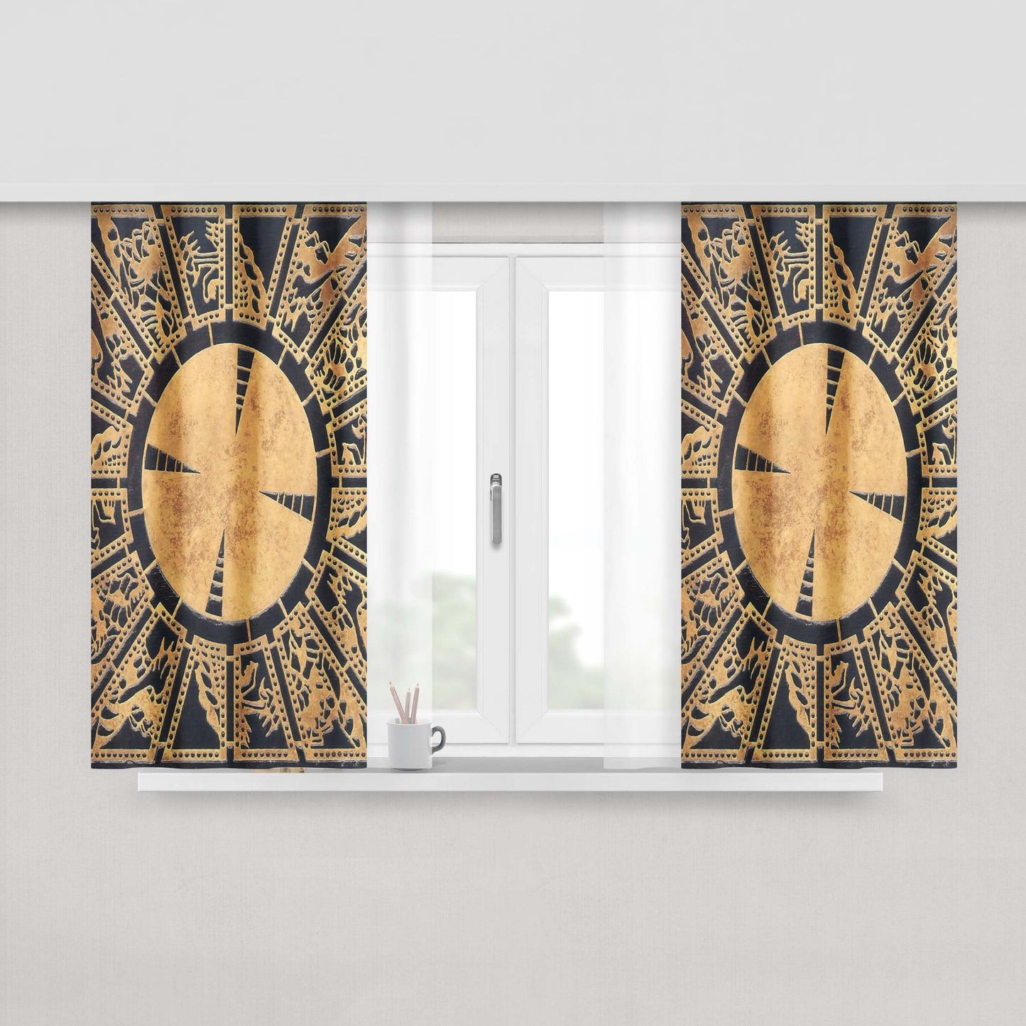 Hellraiser Puzzle Box Peach Skin Window Curtains