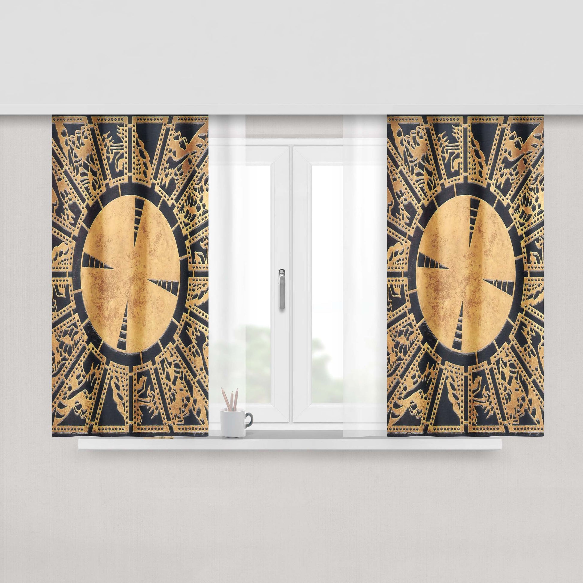 Hellraiser Puzzle Box Peach Skin Window Curtains