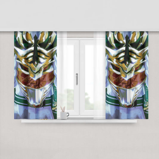 Helmet Tiger White Gold Power Rangers Peach Skin Window Curtains