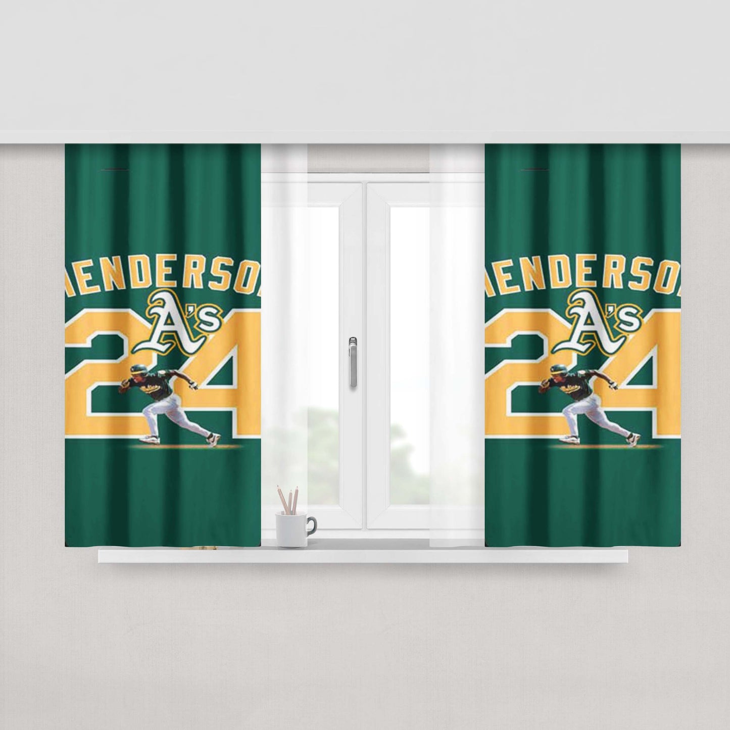 Henderson Oakland Athletics Fabric Fabric Window Curtains