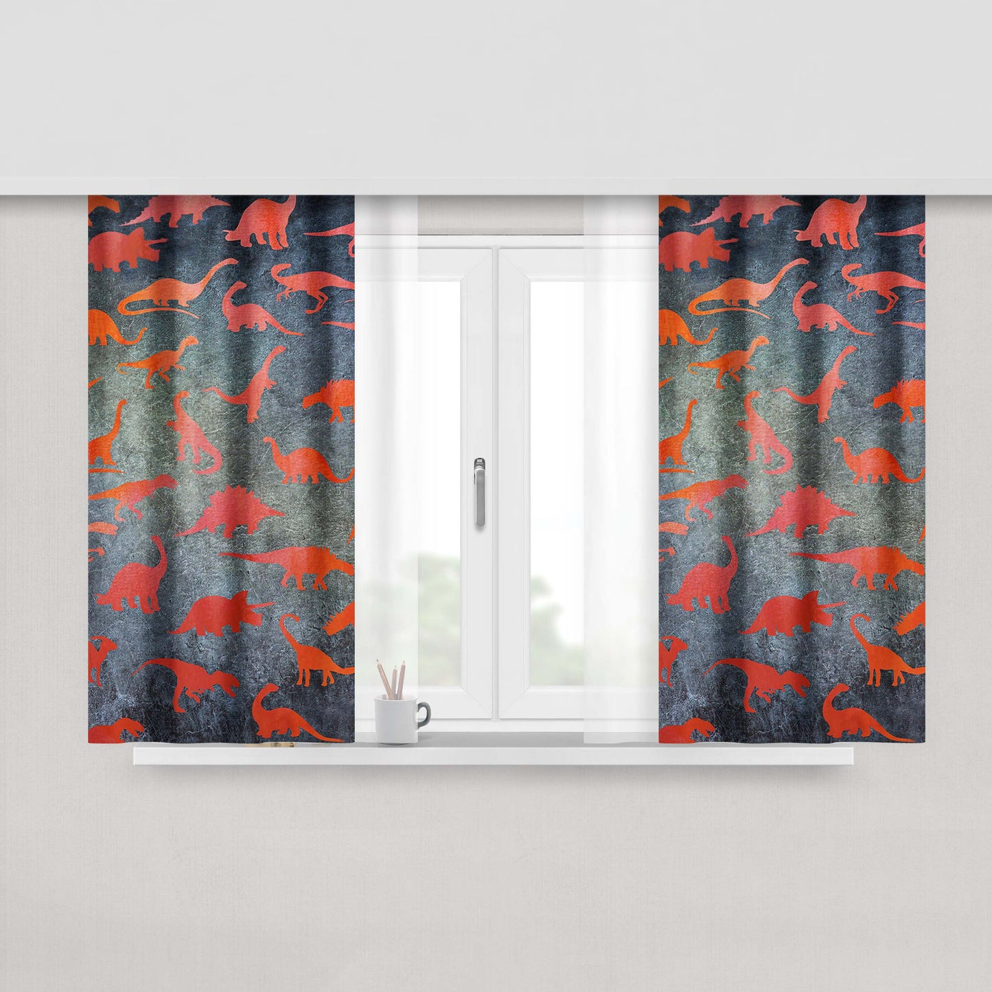 Herbivore X Carnivore X Omnivore Chalkboard Fabric Fabric Window Curtains