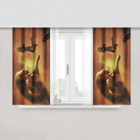 Hercules Wallpaper Fabric Window Curtains