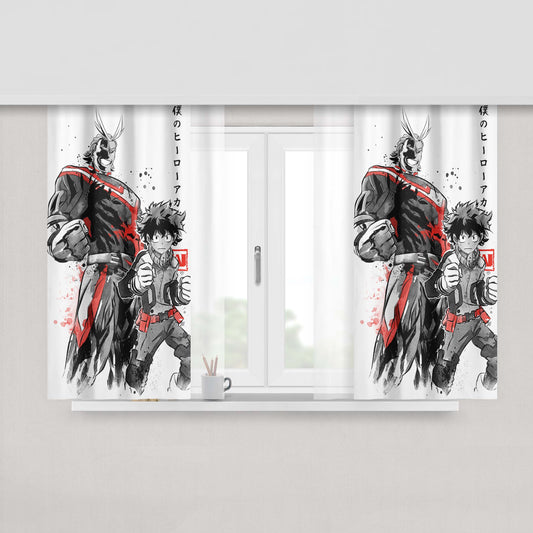 Hero Academia Sumi-E Fabric Window Curtains