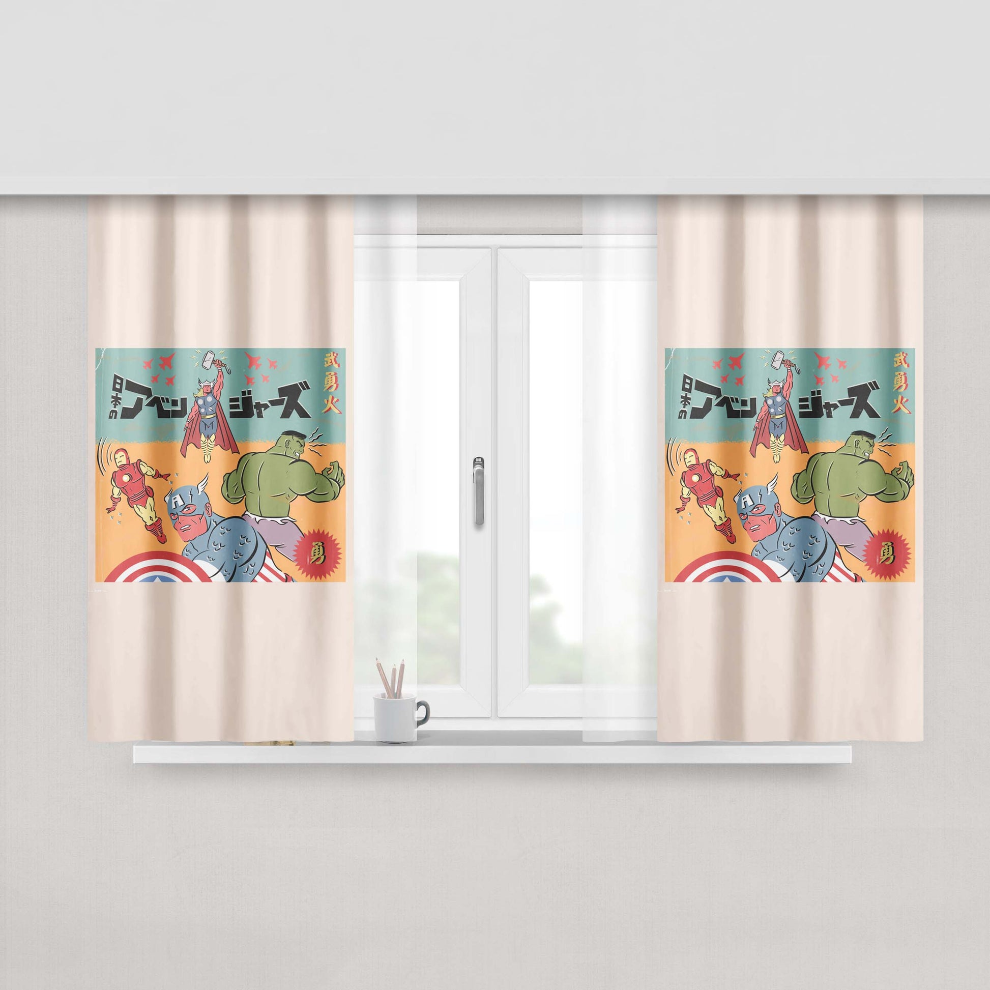 Hero Japan Style Fabric Fabric Window Curtains