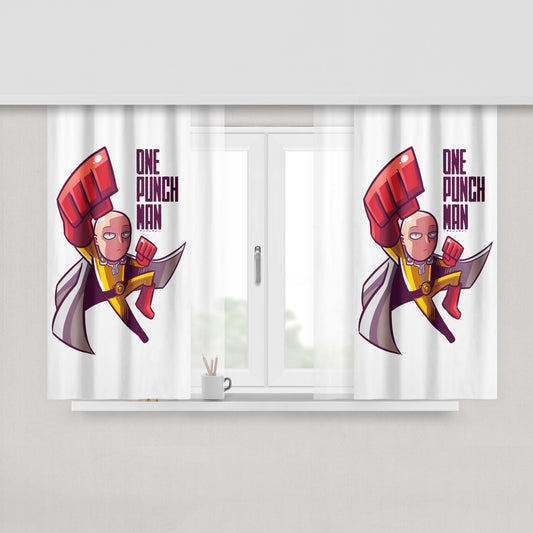 Hero One Punch Man Fabric Window Curtains