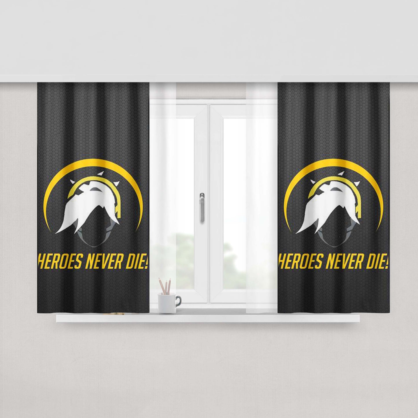 Heroes Never Die Fabric Fabric Window Curtains