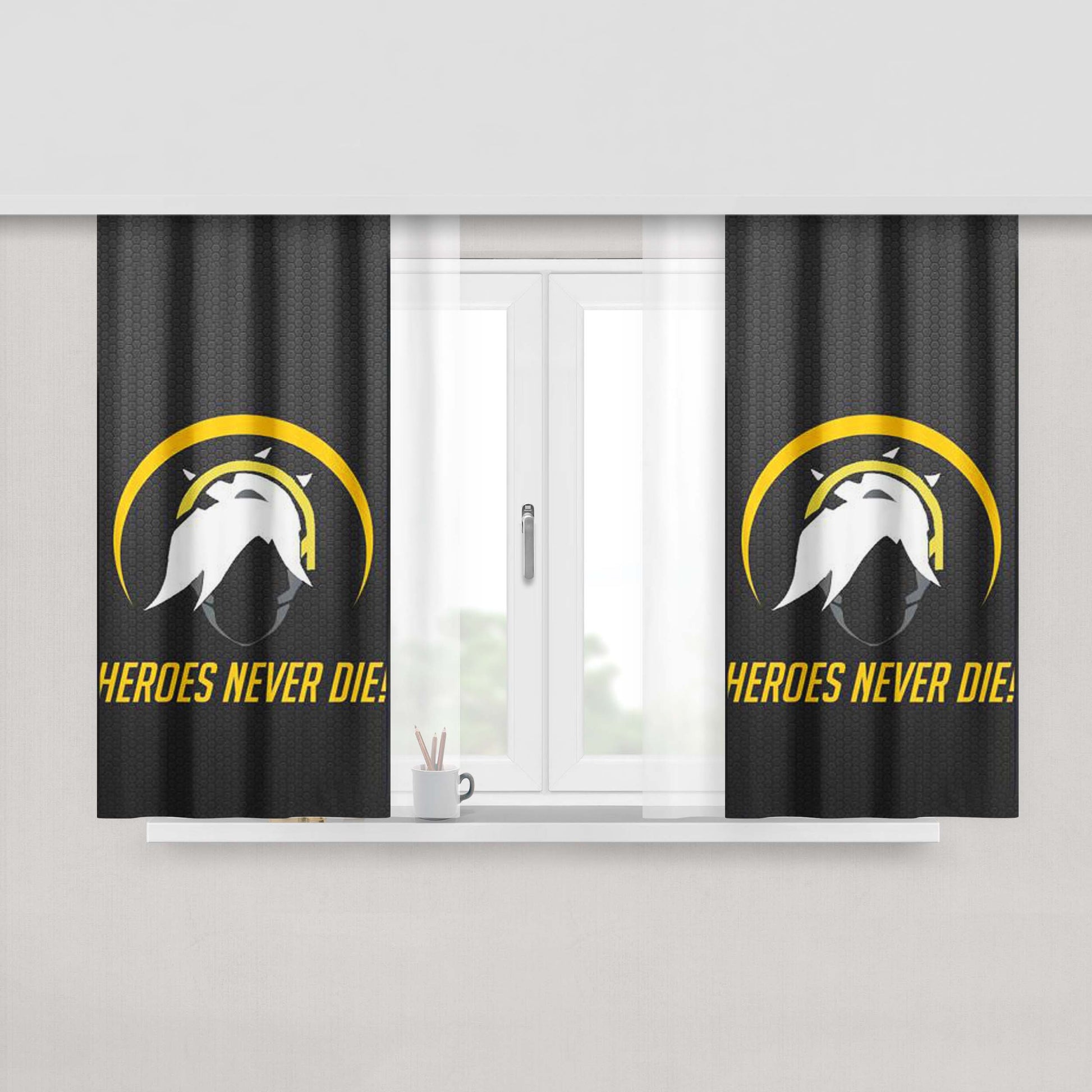 Heroes Never Die Fabric Fabric Window Curtains