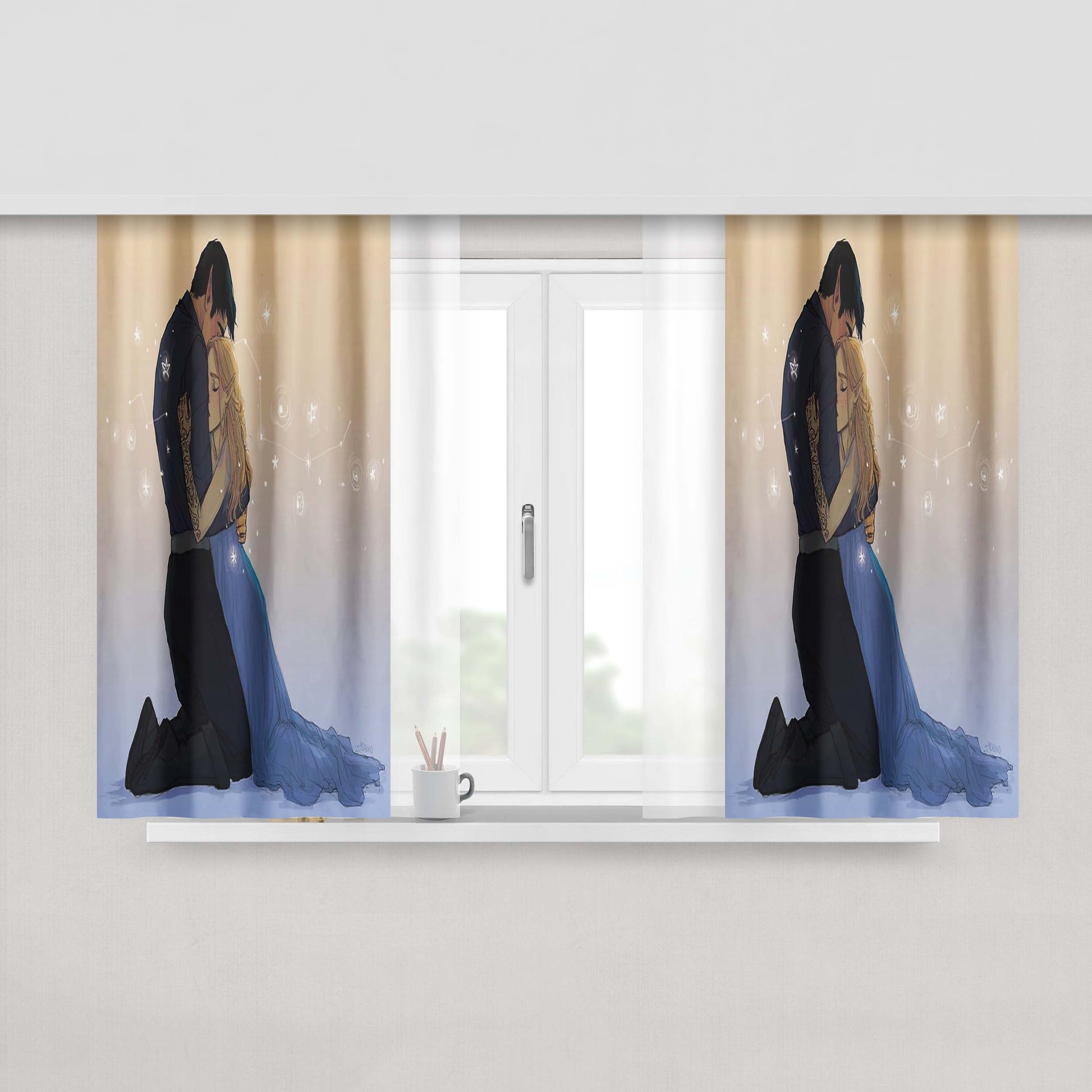 High Lord And Lady Peach Skin Window Curtains