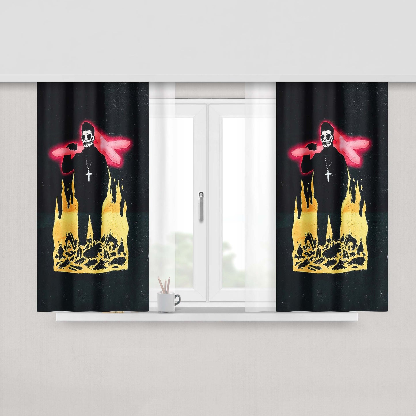 Hip Hop The Weekend Art Peach Skin Window Curtains