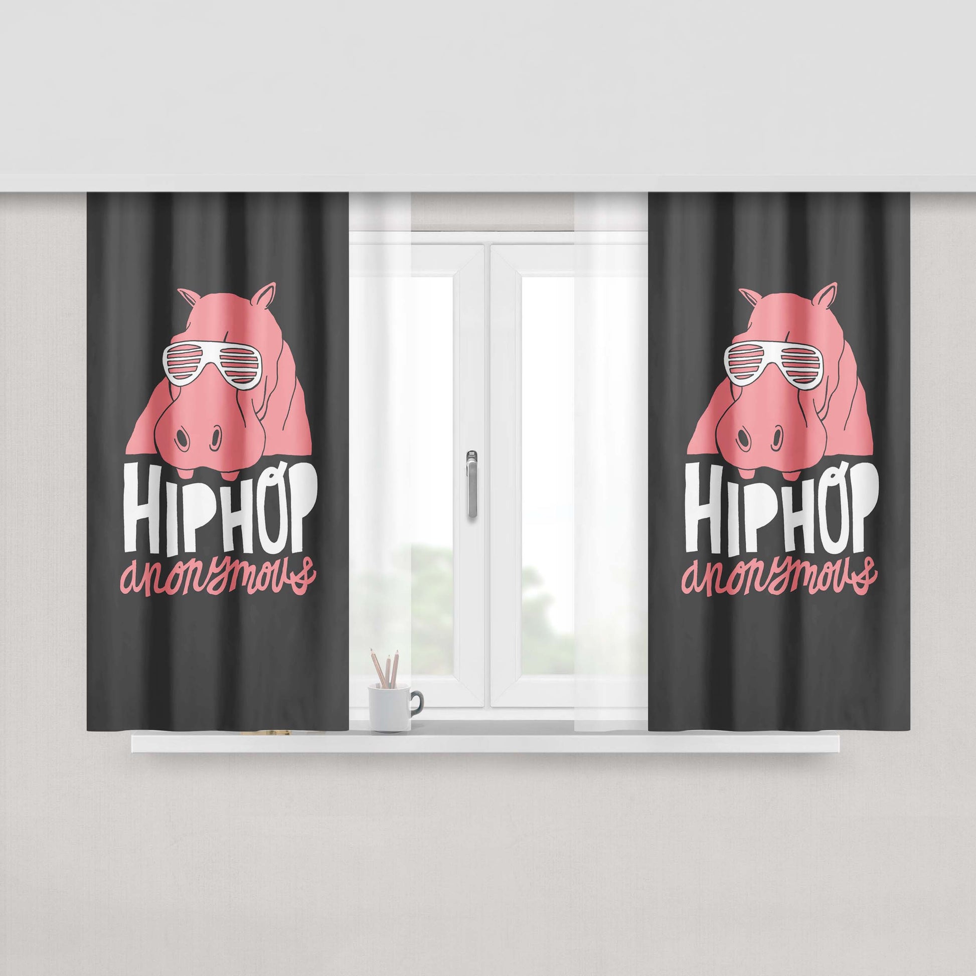 Hiphop Anomyous Peach Skin Window Curtains