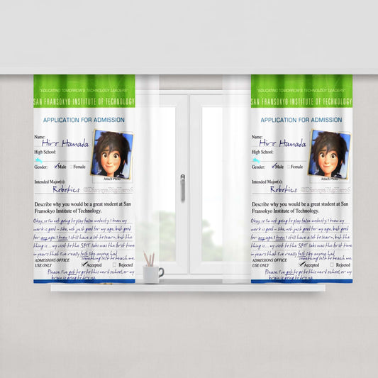 Hiro Hamada Big Hero Peach Skin Window Curtains