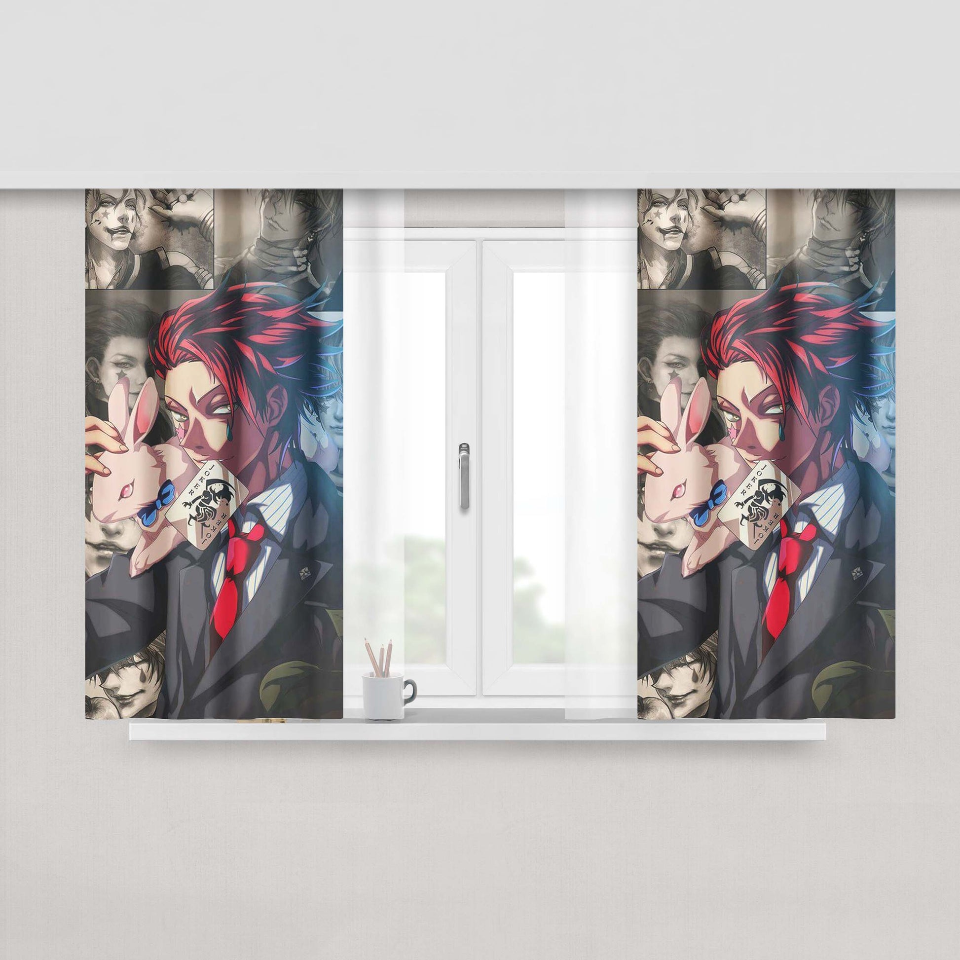 Hisoka Joker Hunter X Hunter Peach Skin Window Curtains