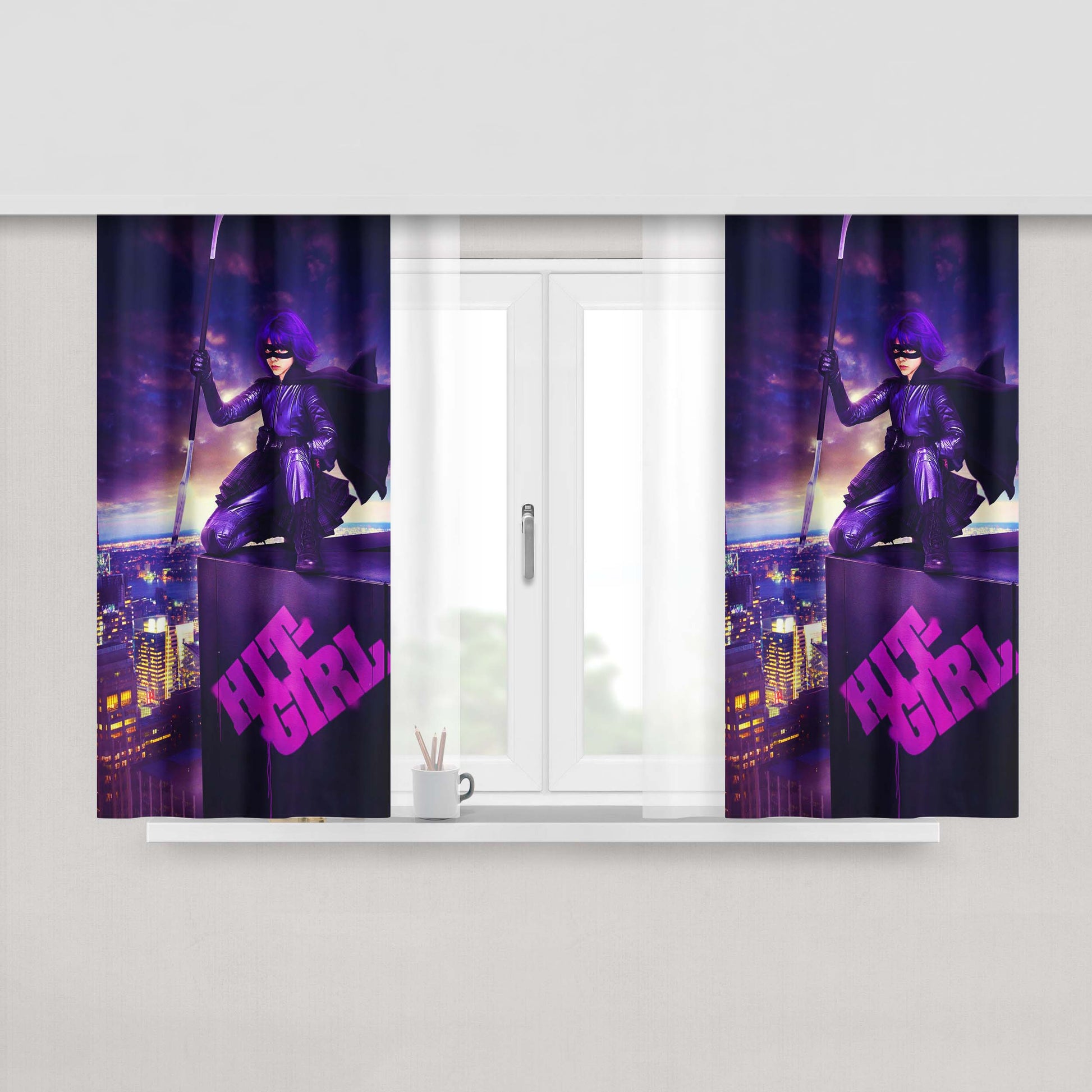 Hit Girl Kick Ass Peach Skin Window Curtains