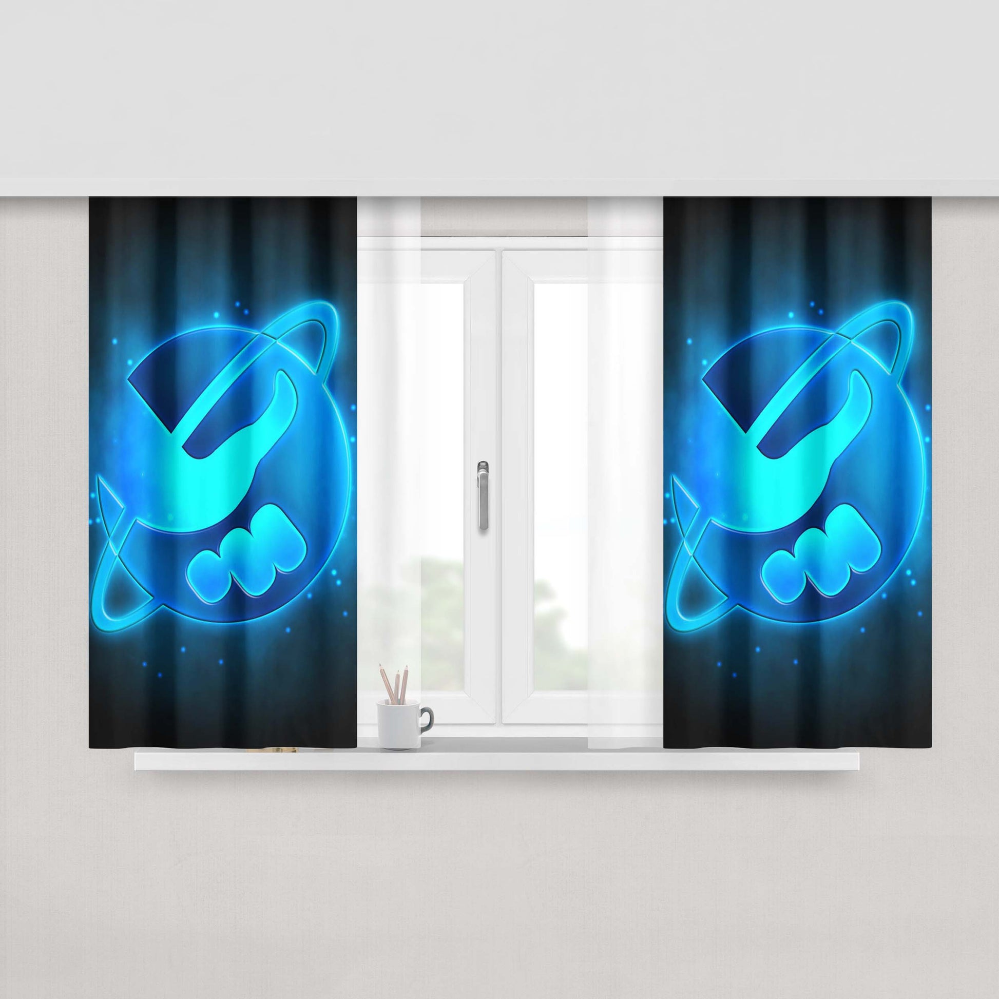Hitchikers Galaxy Thumb Peach Skin Window Curtains