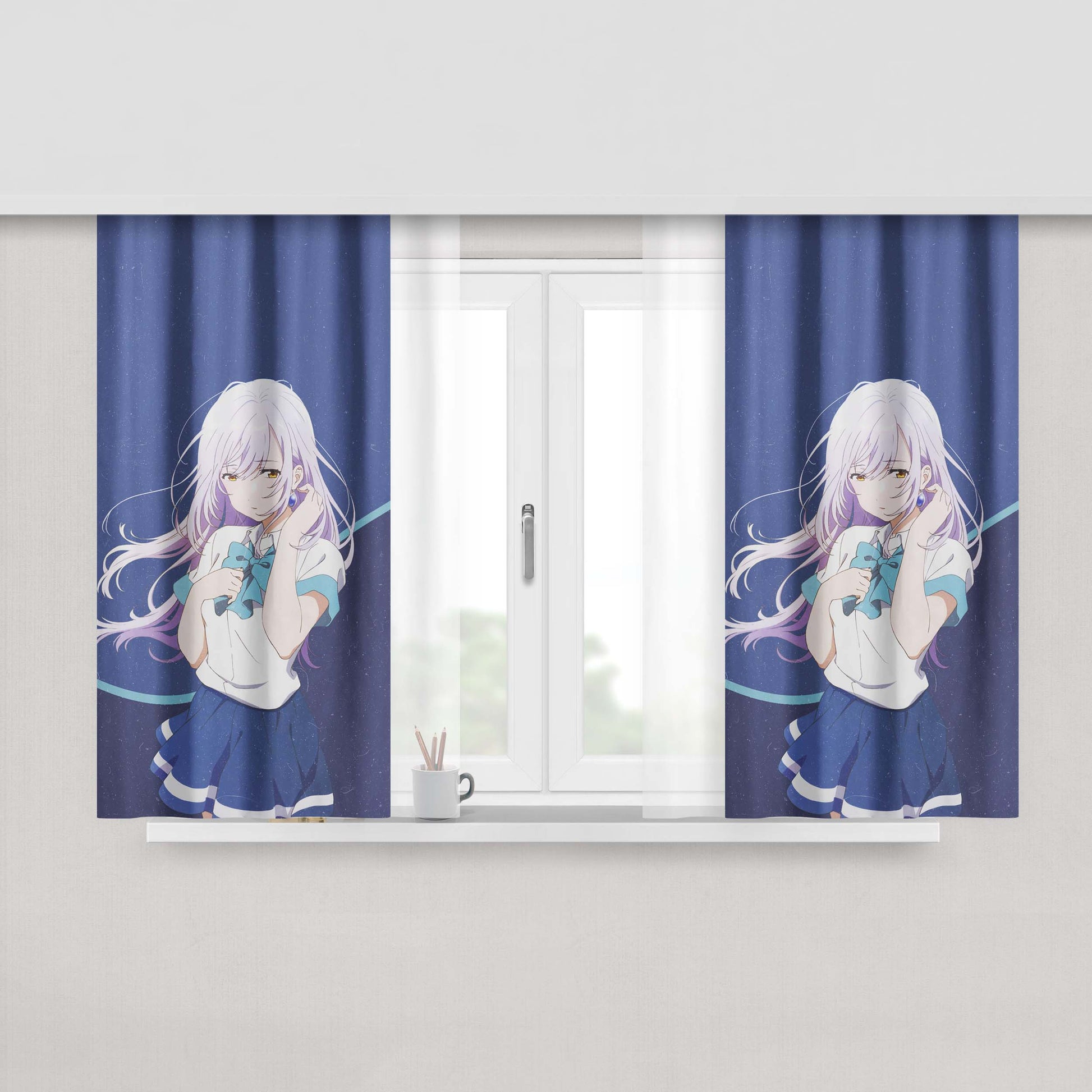 Hitomi Tsukishiro Peach Skin Window Curtains