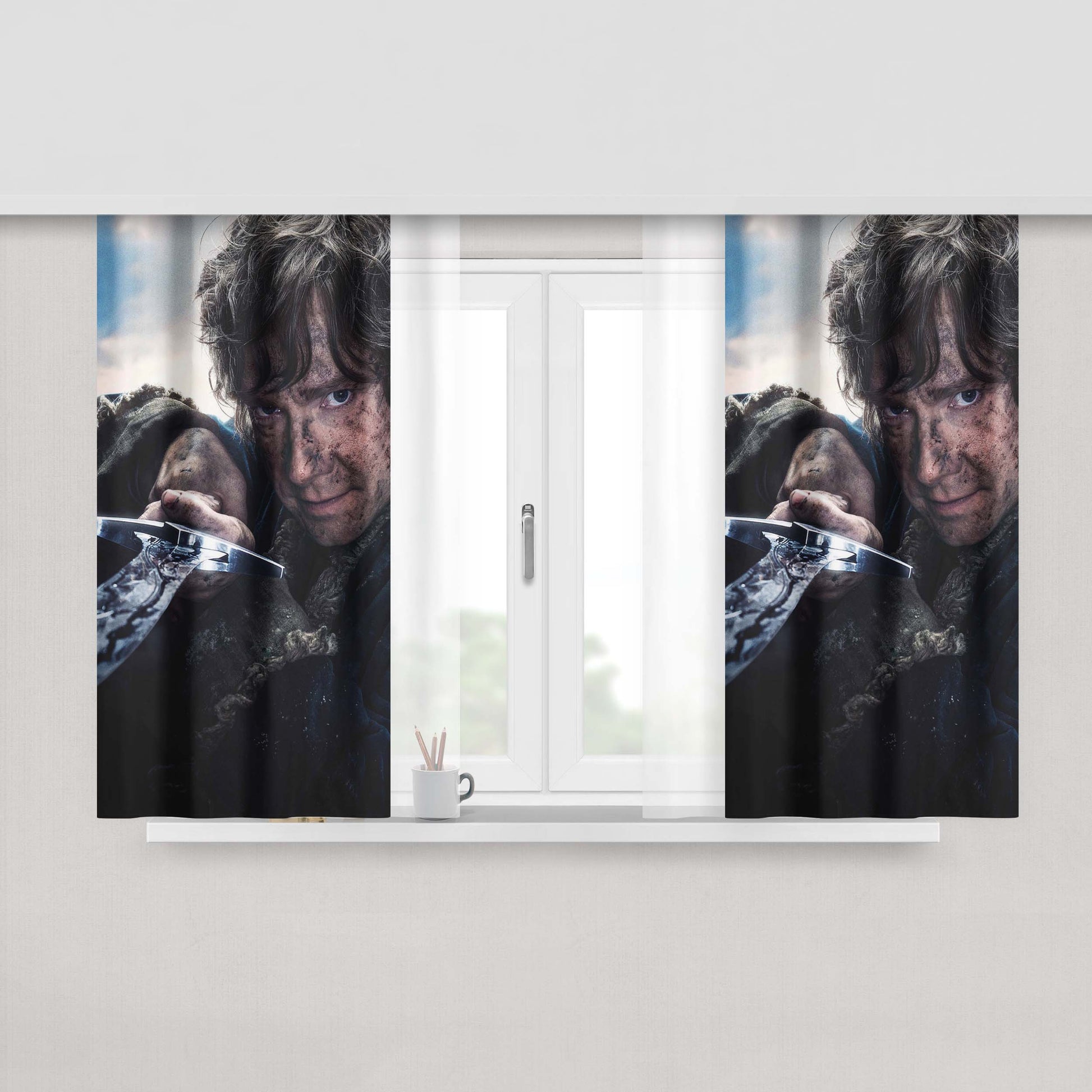 Hobbit Bilbo Baggins- Peach Skin Window Curtains