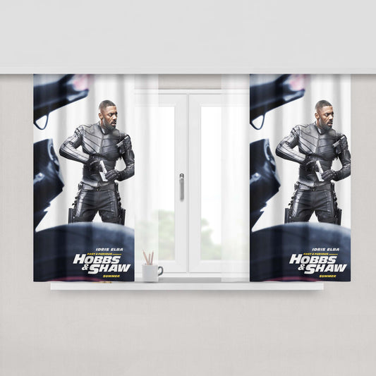 Hobbs And Shaw Idris Elba Peach Skin Window Curtains