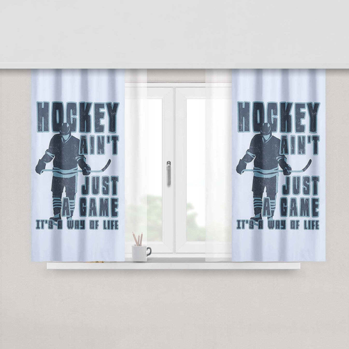 Hockey Ain'T Just A Game Peach Skin Window Curtains