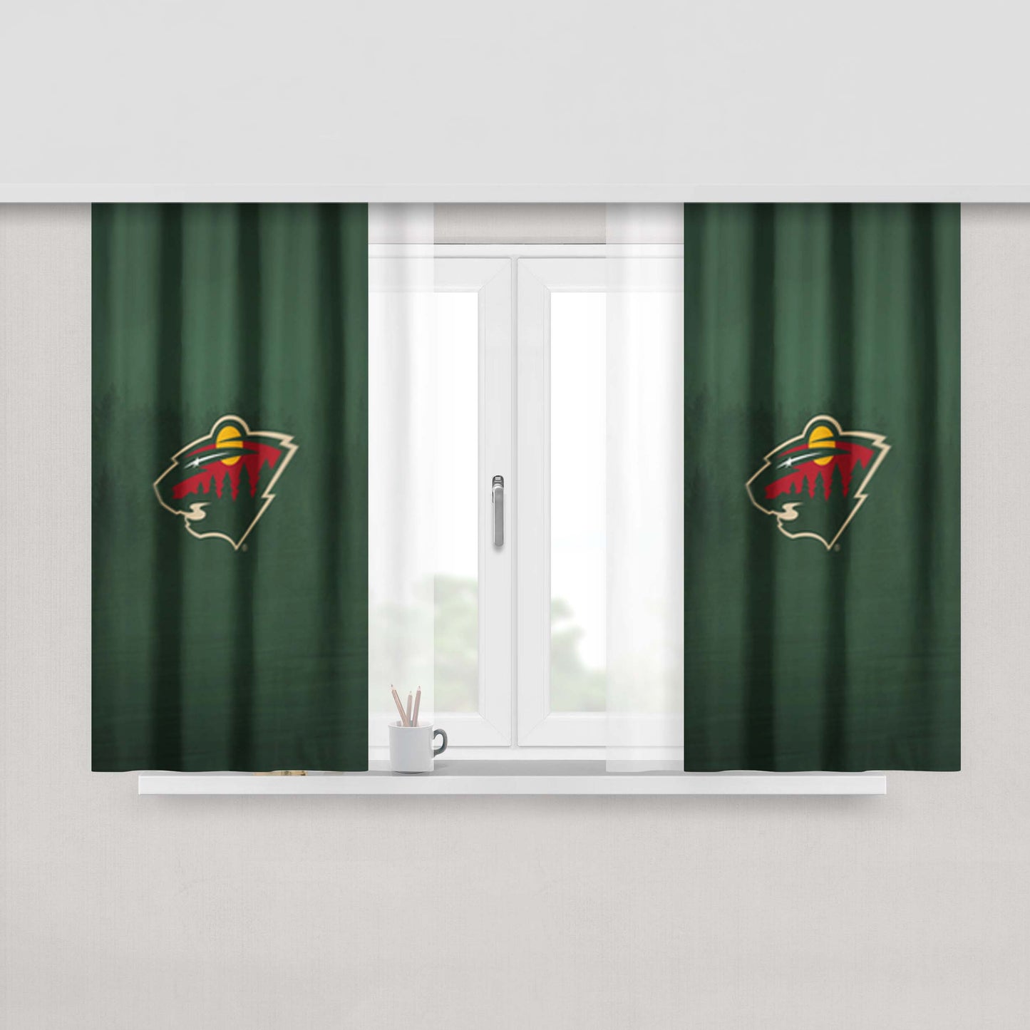 Hockey Nhl Logo Peach Skin Window Curtains