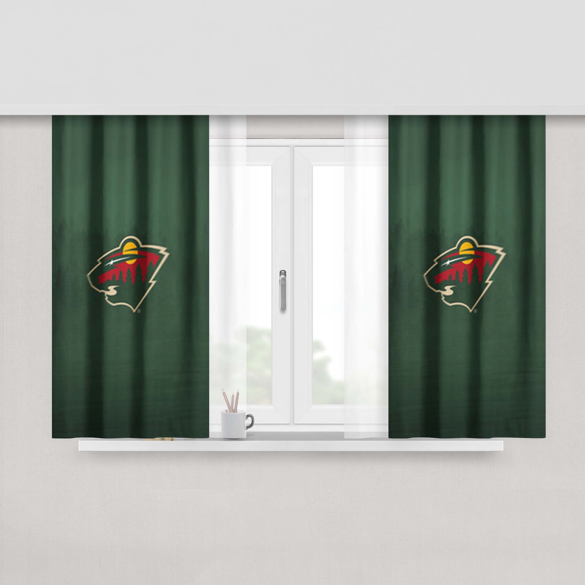 Hockey Nhl Logo Peach Skin Window Curtains