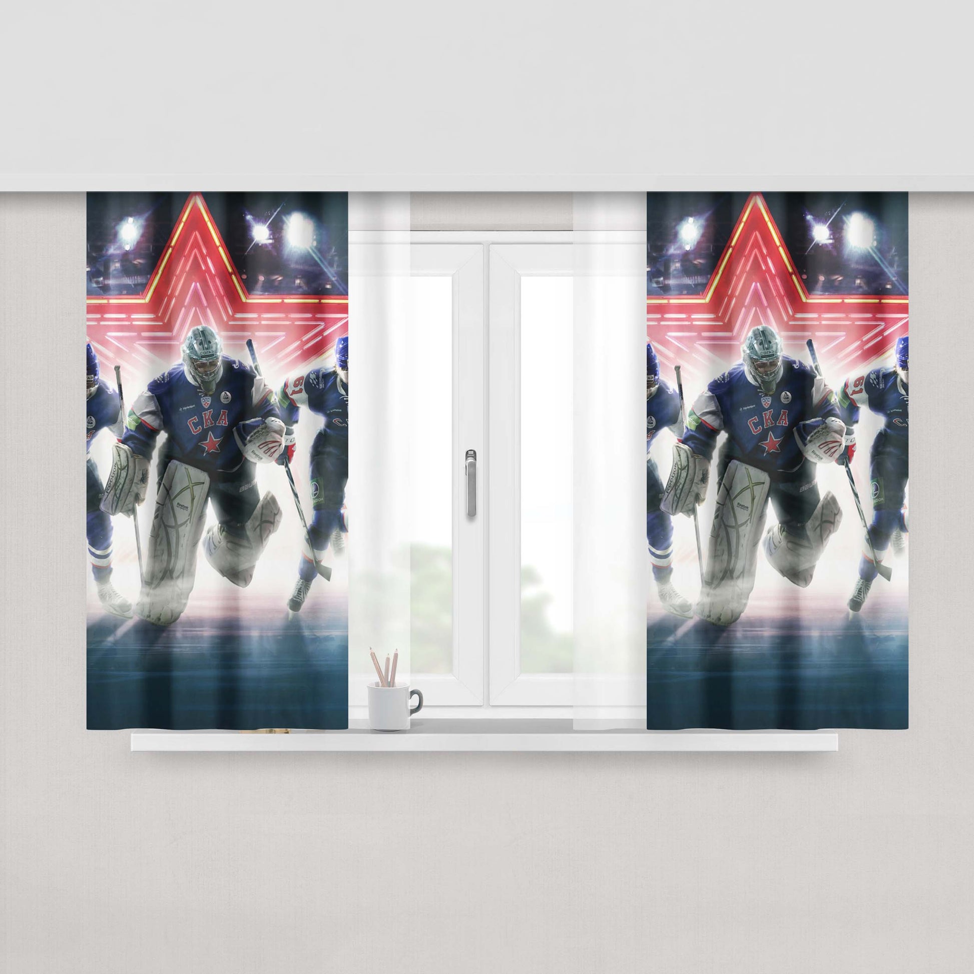 Hockey Team Cka Nhl Peach Skin Window Curtains