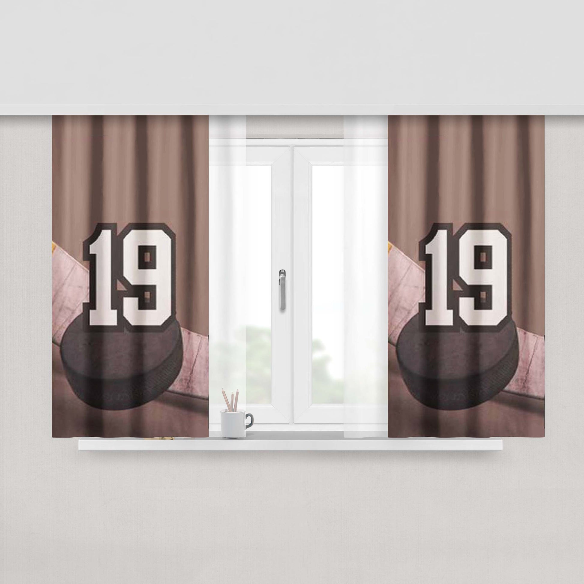 Hockey Peach Skin Window Curtains