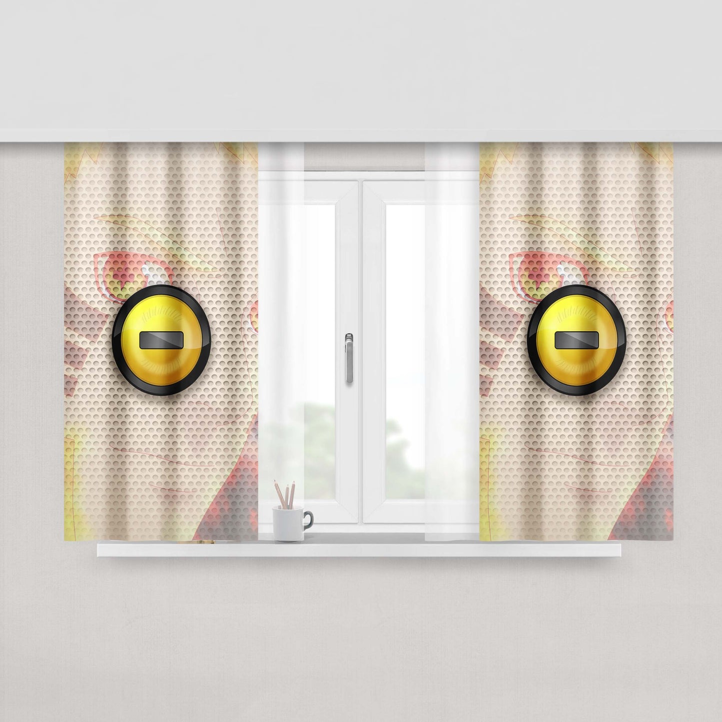 Hokage Naruto Eyes Peach Skin Window Curtains