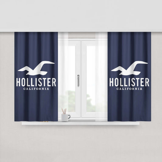 Hollister Logo Peach Skin Window Curtains