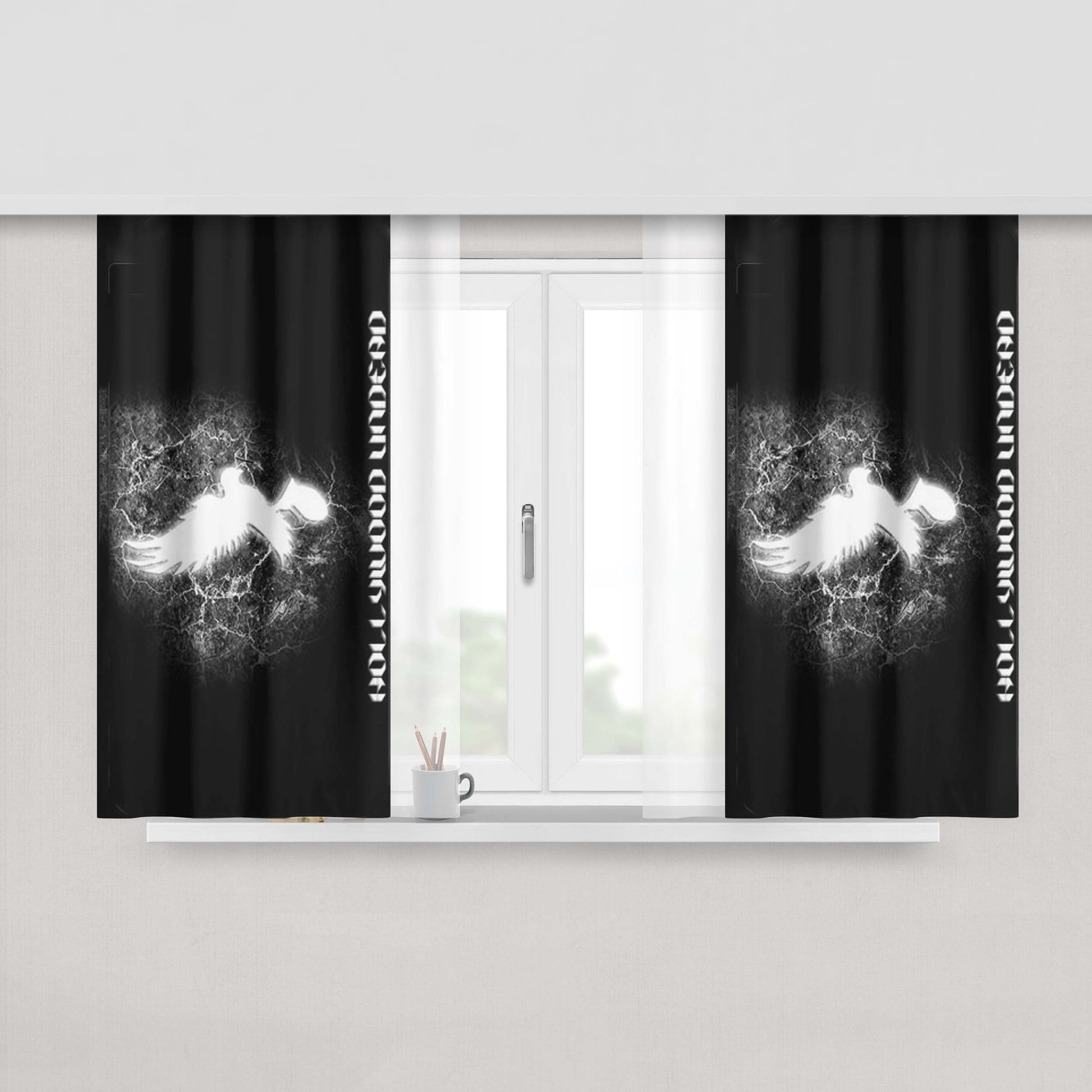 Hollywood Undead Logo Bird Peach Skin Window Curtains