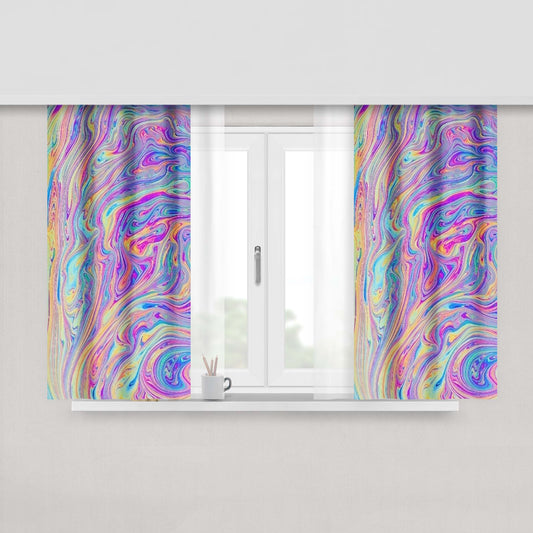 Holografico Papel De Parede Peach Skin Window Curtains