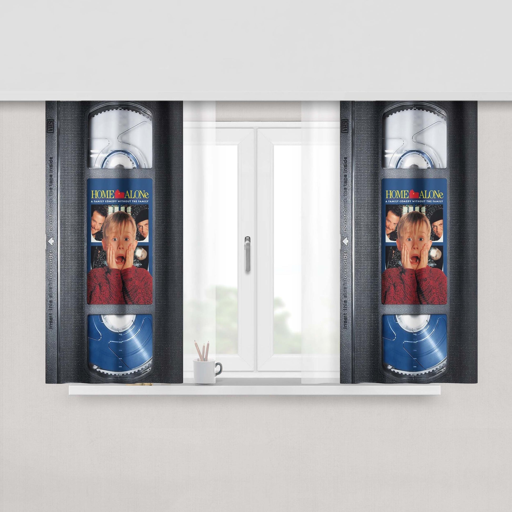 Home Alone Vhs Cassette Peach Skin Window Curtains