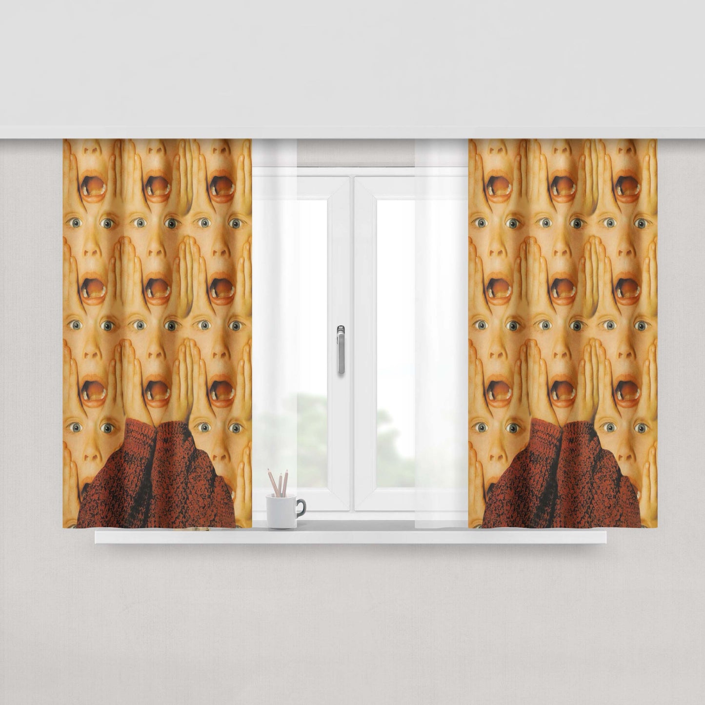 Home Alone Peach Skin Window Curtains