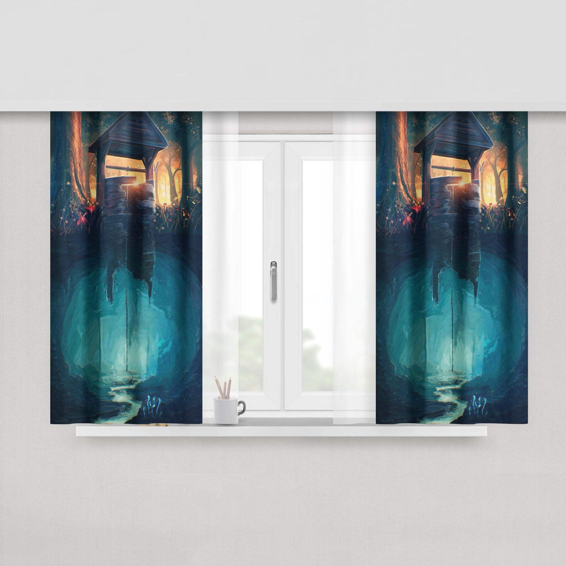 Home Art New Space Peach Skin Window Curtains