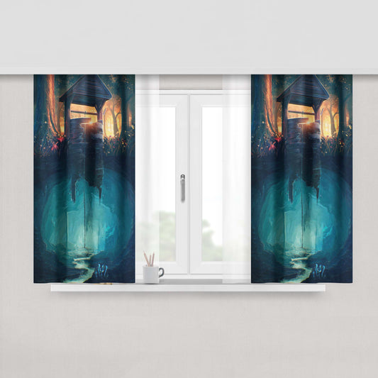 Home Art New Space Peach Skin Window Curtains