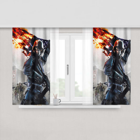 Homefront The Revolution Souldier Peach Skin Window Curtains