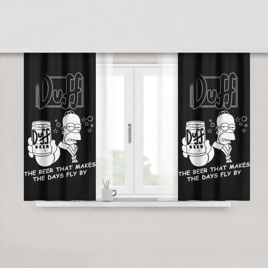 Homer Simpson Duff Beer Peach Skin Window Curtains