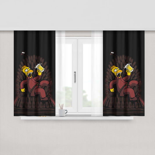 Homer The King Of Throne Peach Skin Window Curtains
