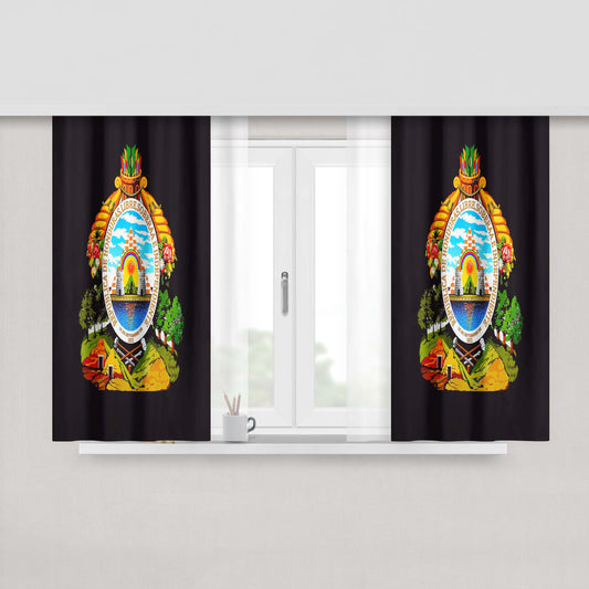 Honduras Symbol Coat Of Arms Peach Skin Window Curtains
