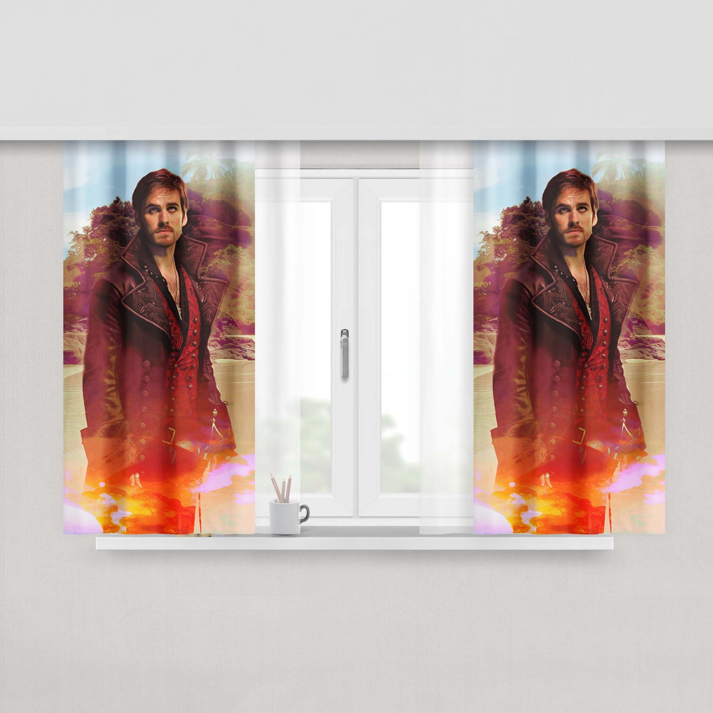 Hook Peach Skin Window Curtains