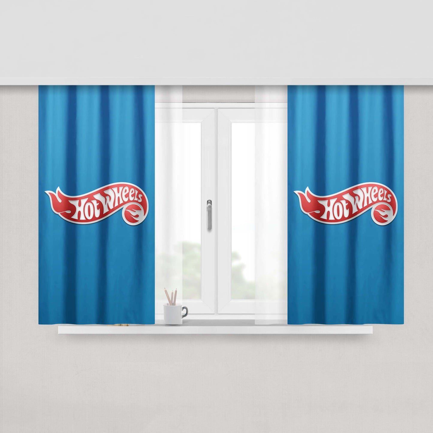 Hot Wheels Peach Skin Window Curtains