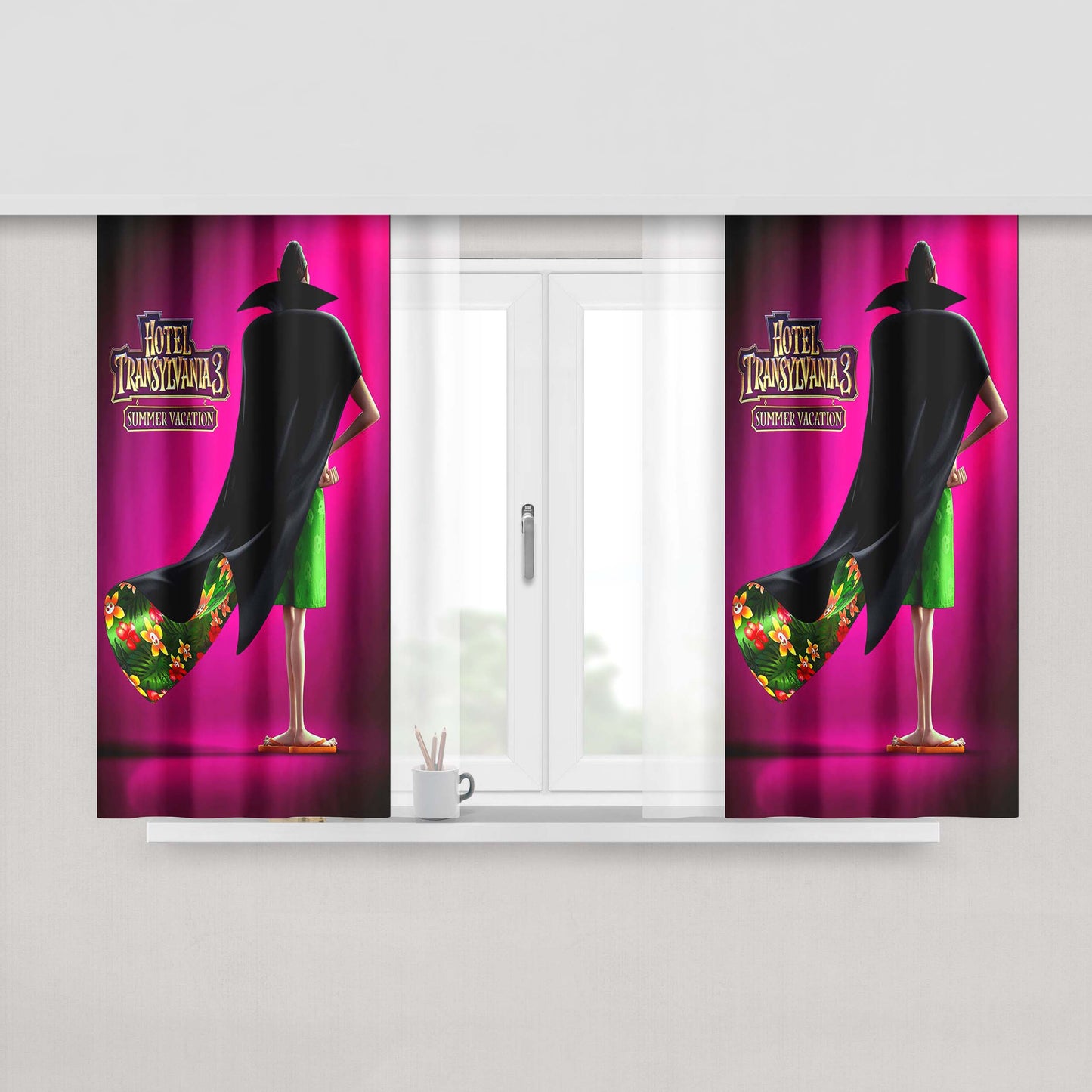 Hotel Transylvania 3 Summer Vacation Peach Skin Window Curtains