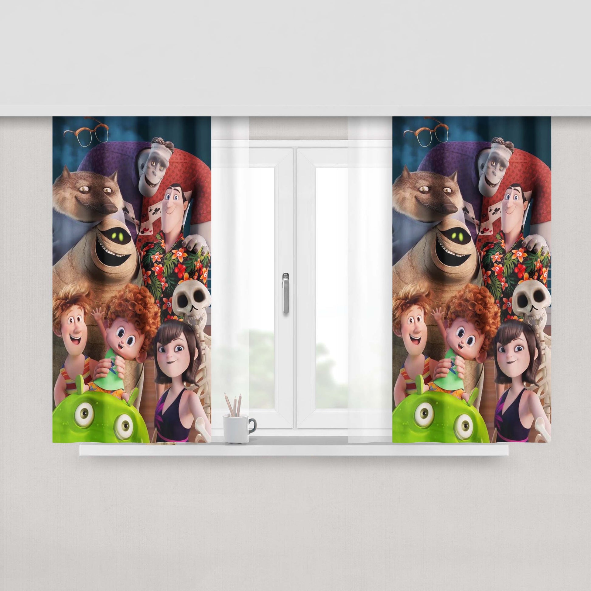 Hotel Transylvania 3 Wallpaper Peach Skin Window Curtains