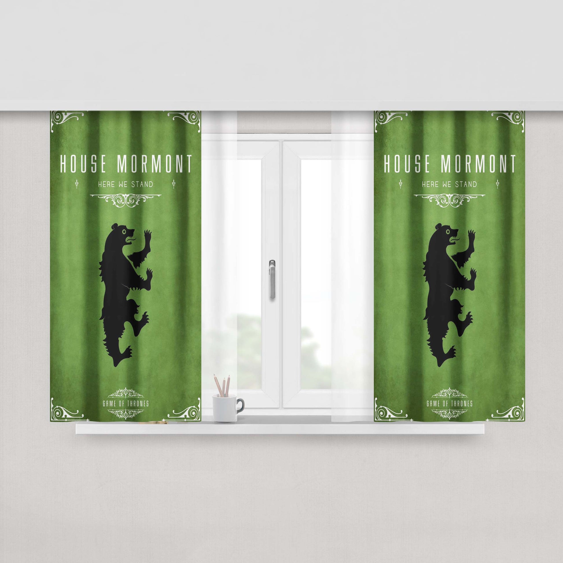 House Mormont Here We Stand Game Of Thrones Peach Skin Window Curtains