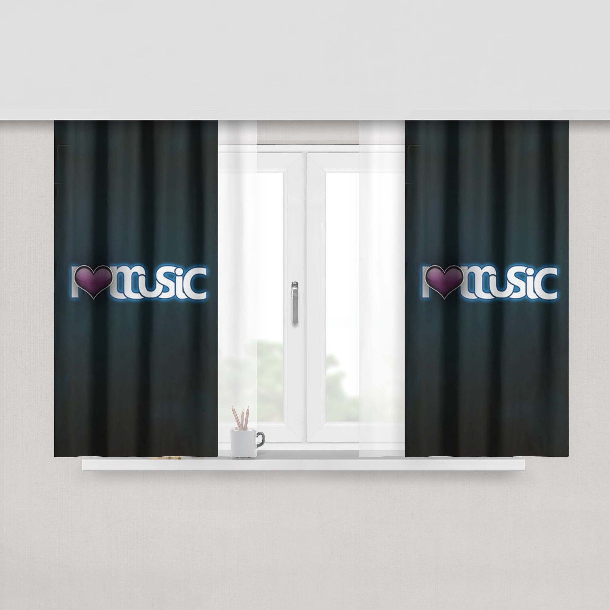 House Music Dubstep Techno Peach Skin Window Curtains