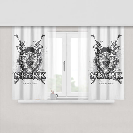House Stark Custom Logo Game Of Thrones Peach Skin Window Curtains