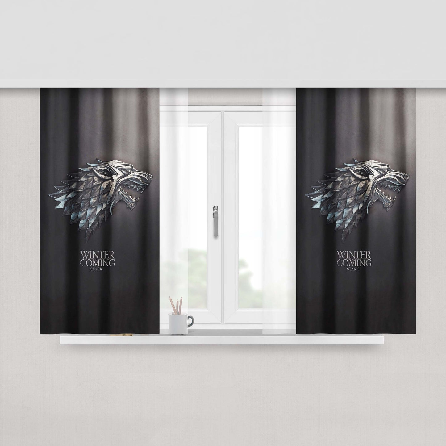 House Stark Winter Is Coming Stark Peach Skin Window Curtains