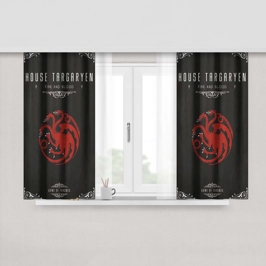 House Targayen Fire And Blood Games Of Thrones Wallpaper Peach Skin Window Curtains